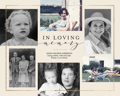 Portrait Memorial Collage Frame Board Prints