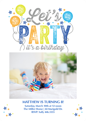 Balloon Bash Photo Card, 5x7