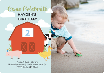 Farmhouse Birthday Photo Card, 5x7