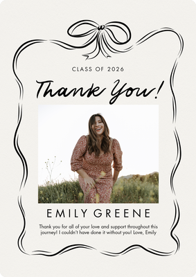 Grad Thank You 2026 Ribbon Photo Card, 5x7