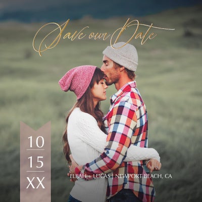 Save Our Date Overlay Acrylic Magnet, 2x2