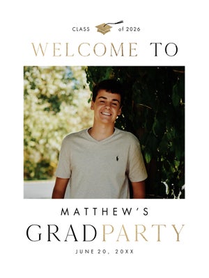 Portrait Grad Welcome Party Cap Poster Prints
