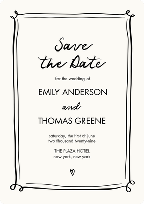 Save Date Organic Frames Photo Card, 5x7