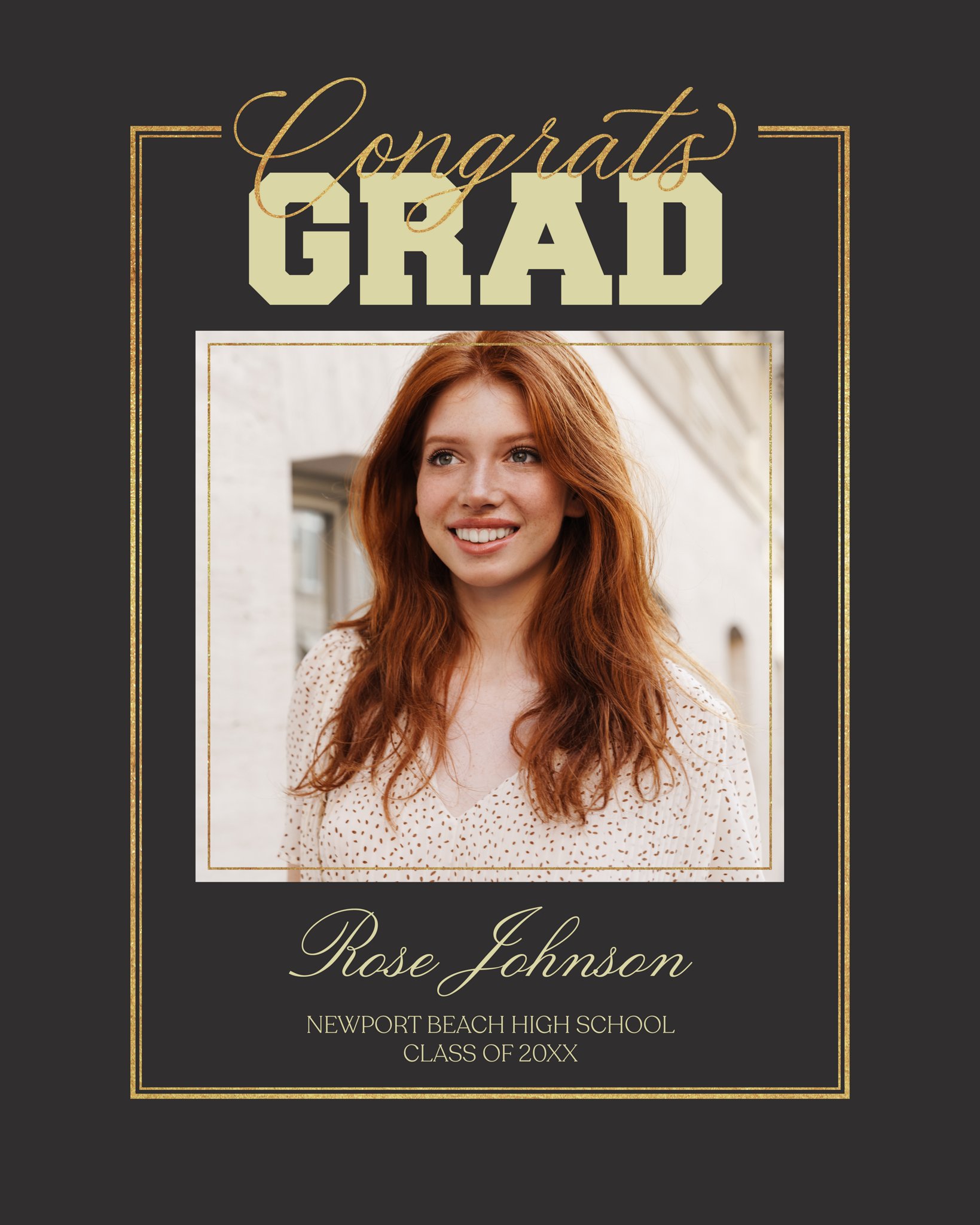 Poster Prints 16x20 Keepsake Announcement Customizable in Black, Vertical