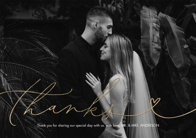 Thanks Cursive Photo Card, 5x7