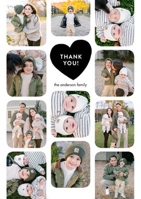 Thank You Heart Memories Photo Card, 5x7