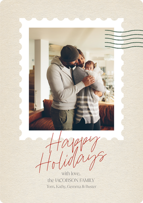 Postage Happy Holidays Photo Card, 5x7