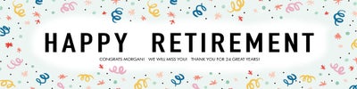 Celebrate Retirement Confetti Vinyl Banners