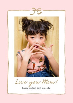 Mom Bow Snapshot Folded Card, 5x7