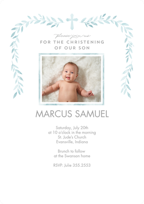 Painterly Cross Photo Card, 5x7