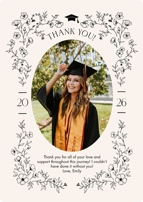 Grad Thank You 2026 Laurels Photo Card, 5x7