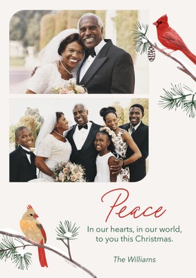Christmas Cardinals Photo Card, 5x7