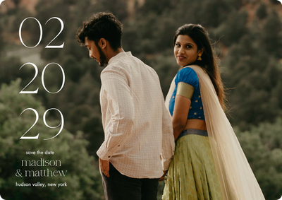 Save Date Bold Numbers Photo Card, 5x7
