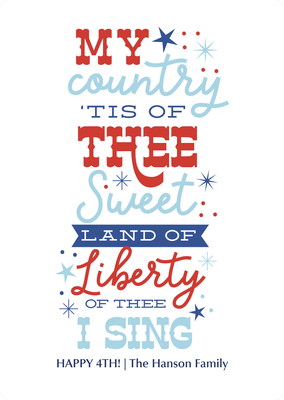 Sweet Land of Liberty Photo Card, 5x7