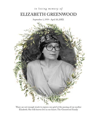Portrait Memorial Wreath Board Prints