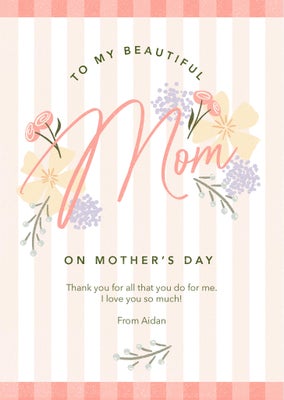 Beautiful Mom Folded Card, 5x7