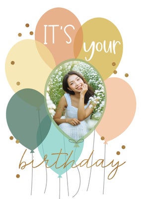 Watercolor Balloons Folded Card, 5x7