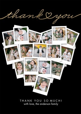 Thank You Heart Snapshots Photo Card, 5x7