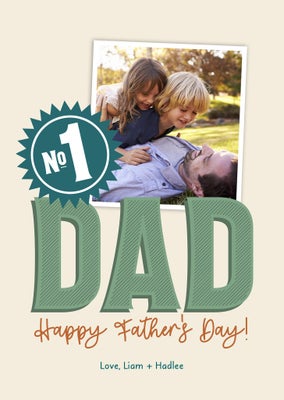 My Number One Dad Folded Card, 5x7