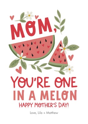 One In a Melon Folded Card, 5x7
