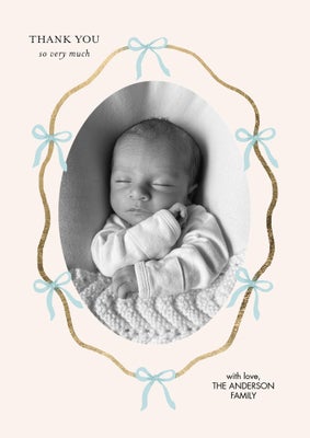 Thank You Ribbons Photo Card, 5x7