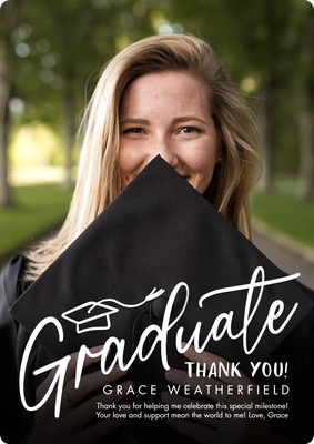 Grad Thank You Overlay Photo Card, 5x7
