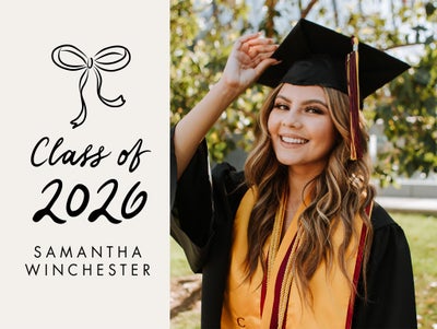 Simple Grad 2026 Bow Yard Sign, Double Sided