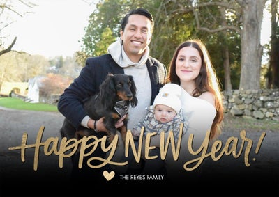 New Year Heart Photo Card, 5x7