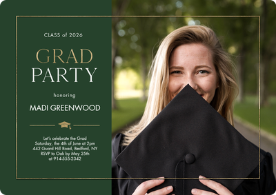 Grad Party 2026 Hat Photo Card, 5x7