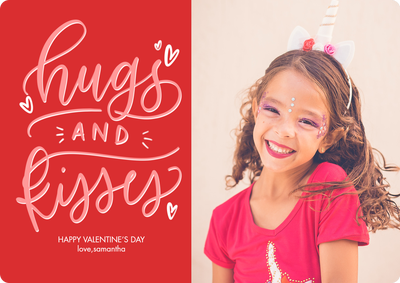 Valentine Hugs Photo Card, 5x7