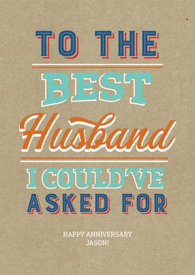 Best Husband Folded Card, 5x7