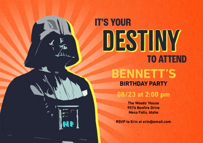 Star Wars Darth Vader Invitation Photo Card, 5x7