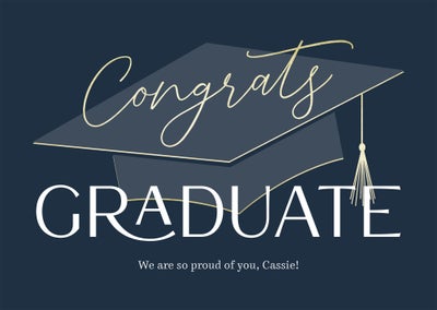 Script Congrats Folded Card, 5x7