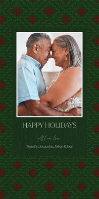 Cross Stitch Pattern Photo Card, Square, 4x8