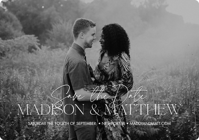 Save Date Custom Script Photo Card, 5x7