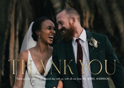 Thank You Type Photo Card, 5x7