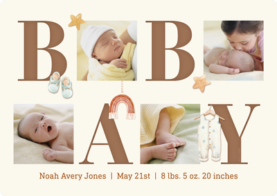 Sweet Booties Baby Shower Invitation Photo Card, 5x7