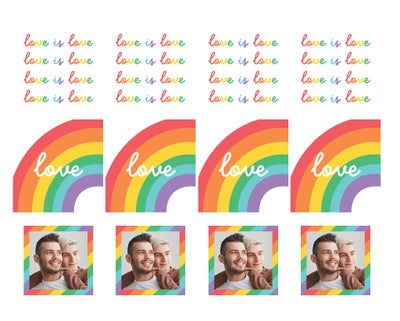Rainbow Love Photo Coasters, Set of 12