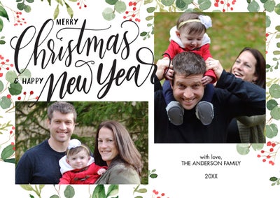 Christmas New Year Berries Photo Card, 5x7