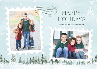 Holiday Stamp Forest Photo Card, 5x7