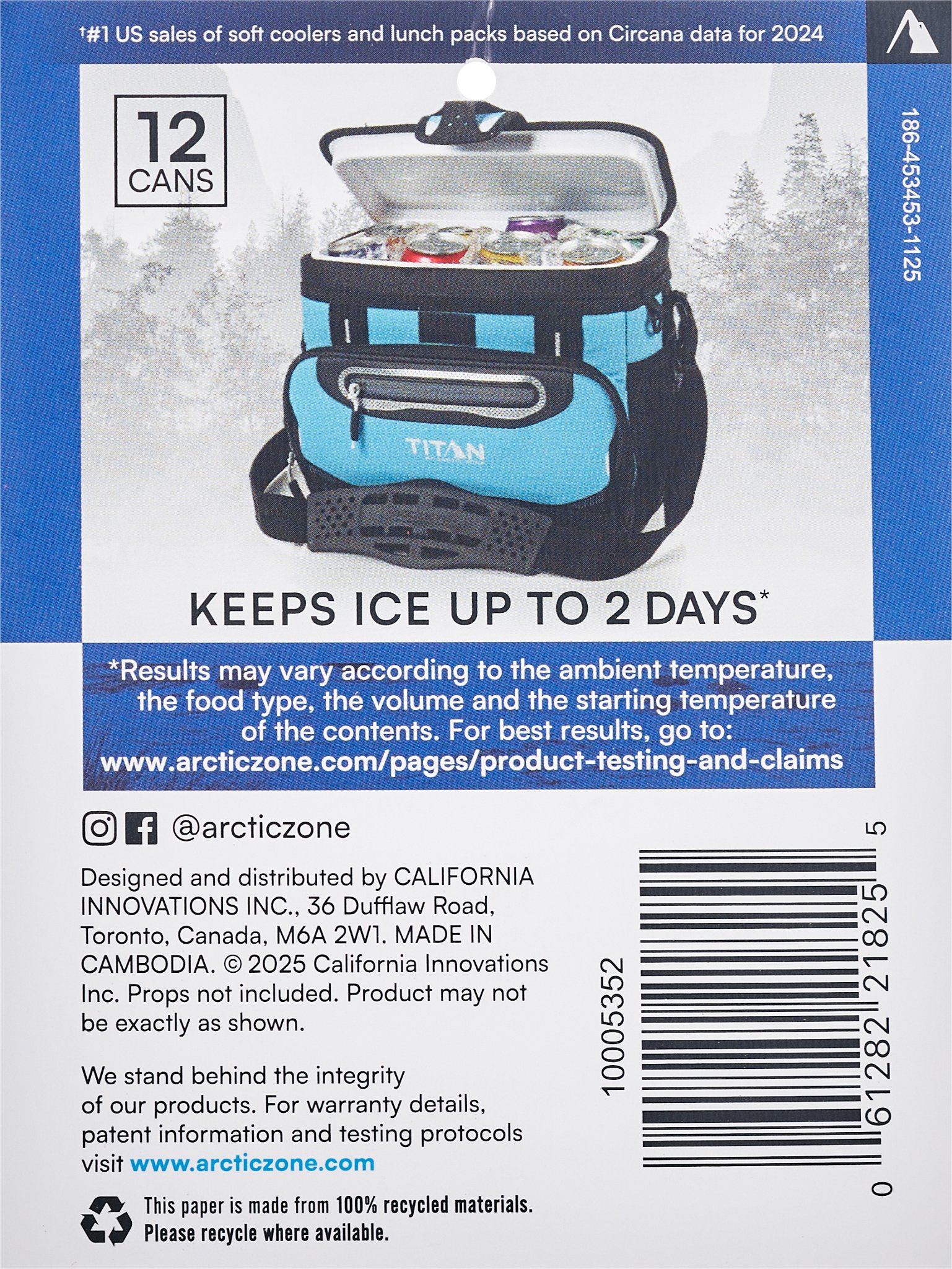 Arctic Zone Titan 12-Can Zipperless Hardbody Cooler, Gray/Black