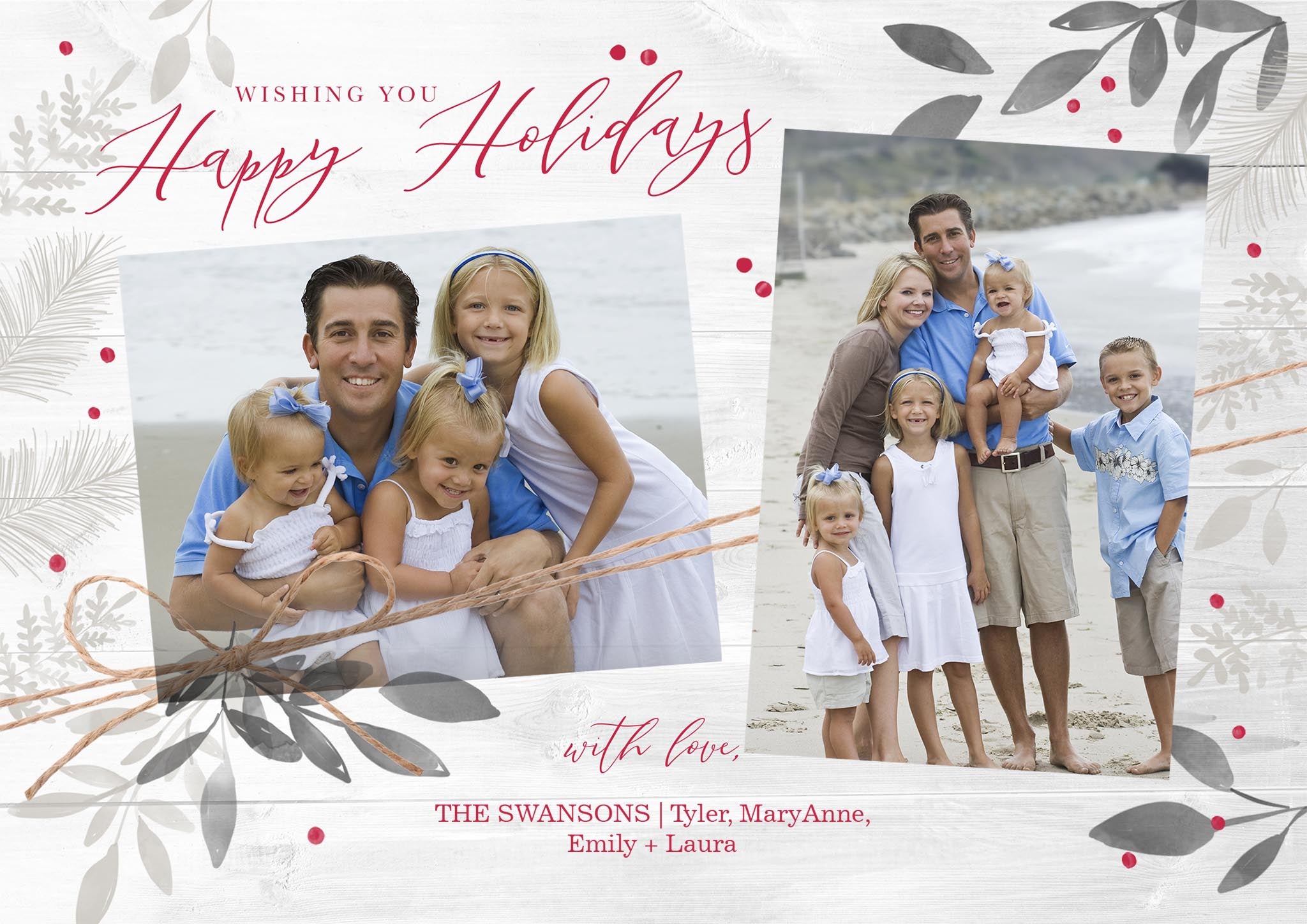 Very Pleasant Single Sided Photo Card in White, 5x7, Horizontal
