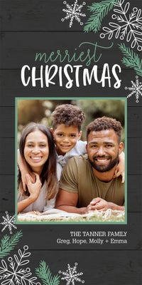 Snowy Christmas Photo Card, Square, 4x8