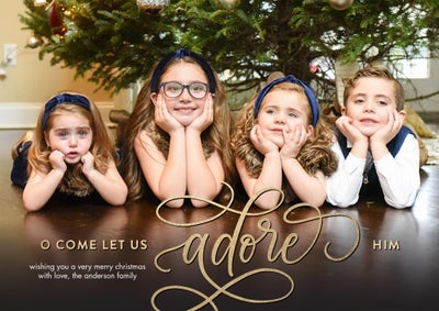 Christmas Adore Swirls Photo Card, 5x7
