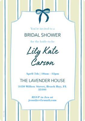 Bow and Bridal Shower Photo Card, 5x7