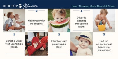 Custom Top Moments Grid Photo Card, Square, 4x8